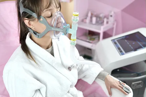 Дыхательная терапия на аппарате Oxyterra с прослушиванием музыки