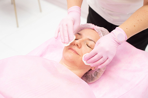 Очищение кожи перед пилингом Биорепил